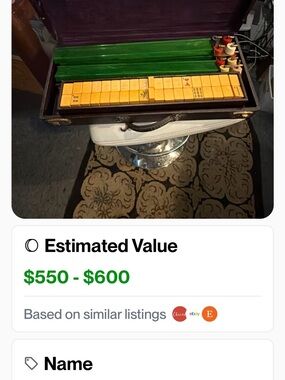 Mahjong Set with Green Racks and Yellow Tiles